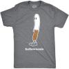 Mens Halloweenie T Shirt Funny Ghost Hot Dog Tee Scary Halloween Costume T Shirt(Dark Heather Grey)