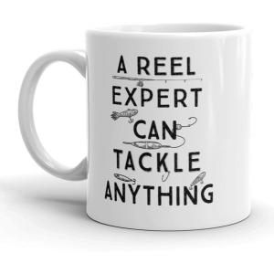 Crazy Dog T-Shirts A Reel Expert Can Tackle Anything Mug Funny Fishing Coffee Cup – 11oz