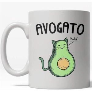 Crazy Dog T-Shirts Avogato Mug Funny Avocado Cat Kitty Coffee Cup – 11oz