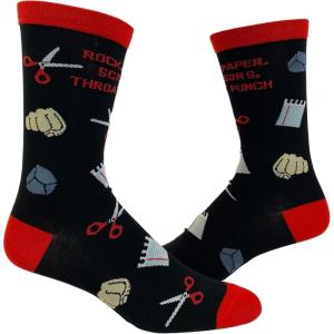 Crazy Dog T-Shirts Men’s Rock Paper Scissors Throat Punch Socks Funny Sarcastic Hilarious Novelty