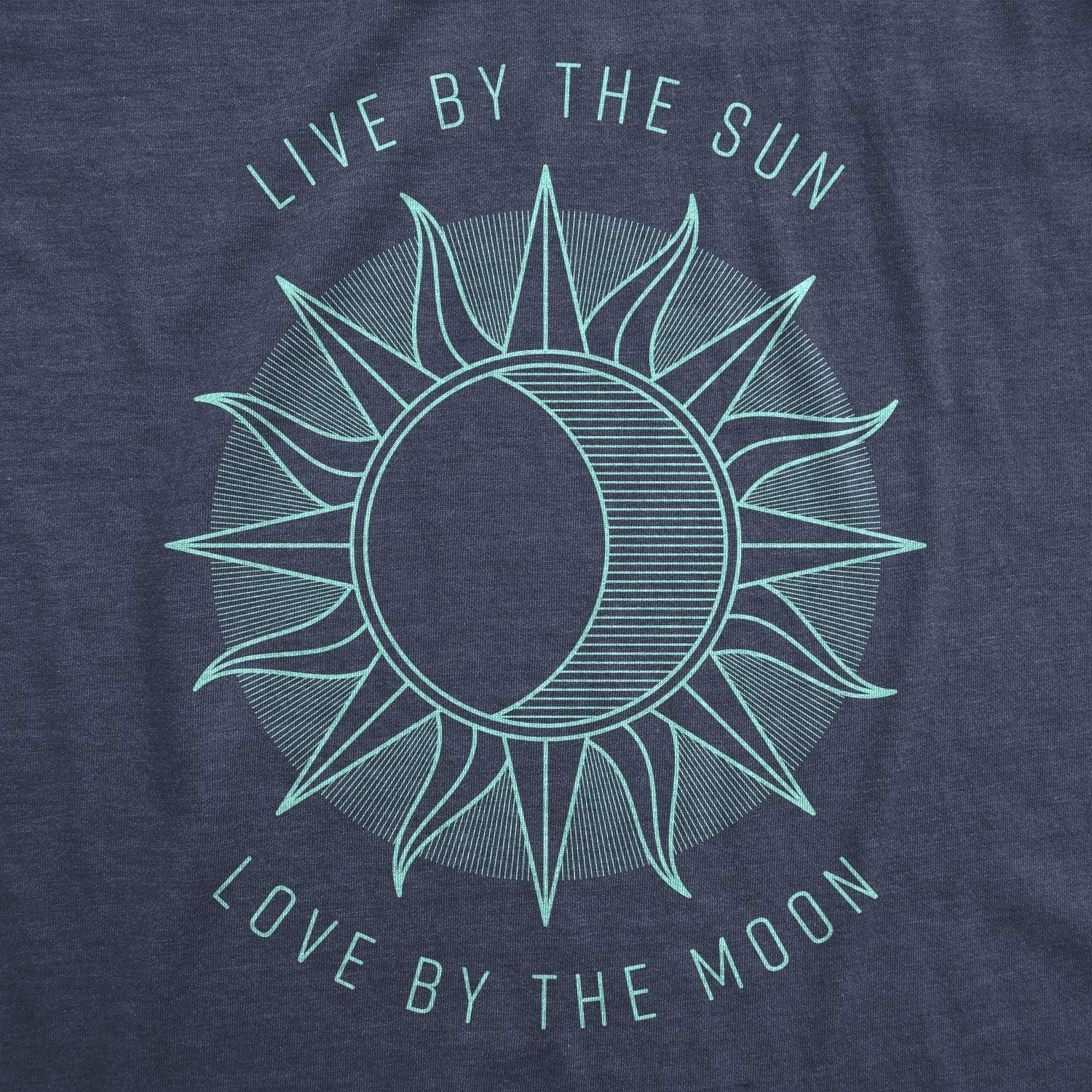 imageWomens Live by The Sun Love by The Moon Cool Beach Tee Vacation T ShirtHeather Navy