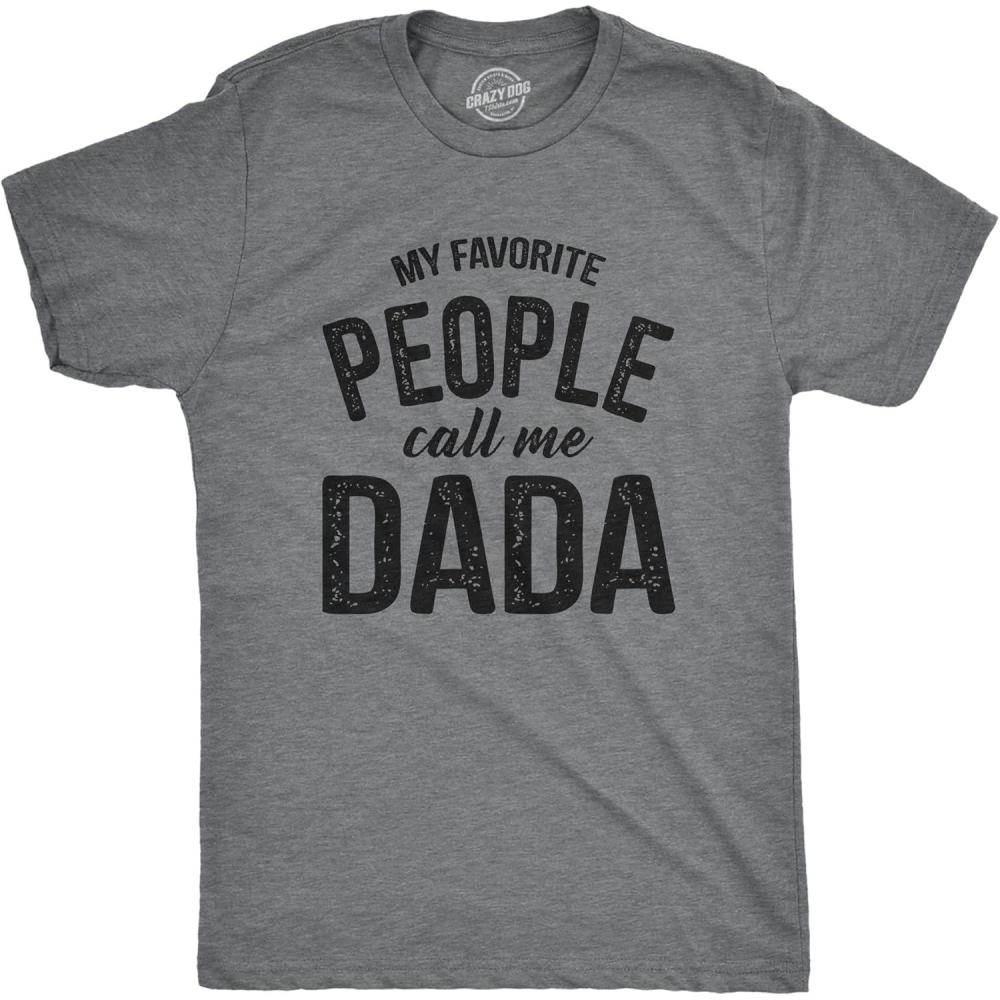 imageMens My Favorite People Call Me Dada T Shirt Funny Cool Novelty Tee for GuysDark Heather Grey Dada
