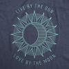 Womens Live by The Sun Love by The Moon Cool Beach Tee Vacation T Shirt(Heather Navy)
