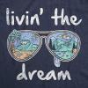 Womens Living The Dream T Shirt Cool Vacation Tee Graphic Novelty Tee Beach for Guys(Heather Navy)