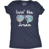 Womens Living The Dream T Shirt Cool Vacation Tee Graphic Novelty Tee Beach for Guys(Heather Navy)