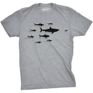 Mens Shark Hierarchy Chart T Shirt Funny Science Ocean Tee for Guys Funny T Shirts Shark Apparel for Men Cool Science Short Sleeve Novelty Tees for Guys Light Grey 3XL