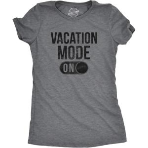Womens Vacation Mode On T Shirt Funny Spring Break Tee(Dark Heather Grey)