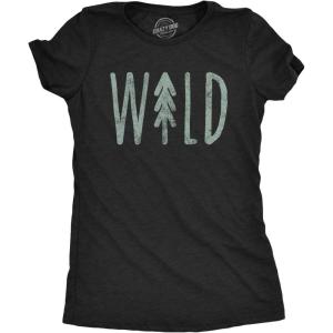 Womens Wild T Shirt Cute Vacation Adventure Camping Hiking Vintage Graphic Tee(Heather Black)