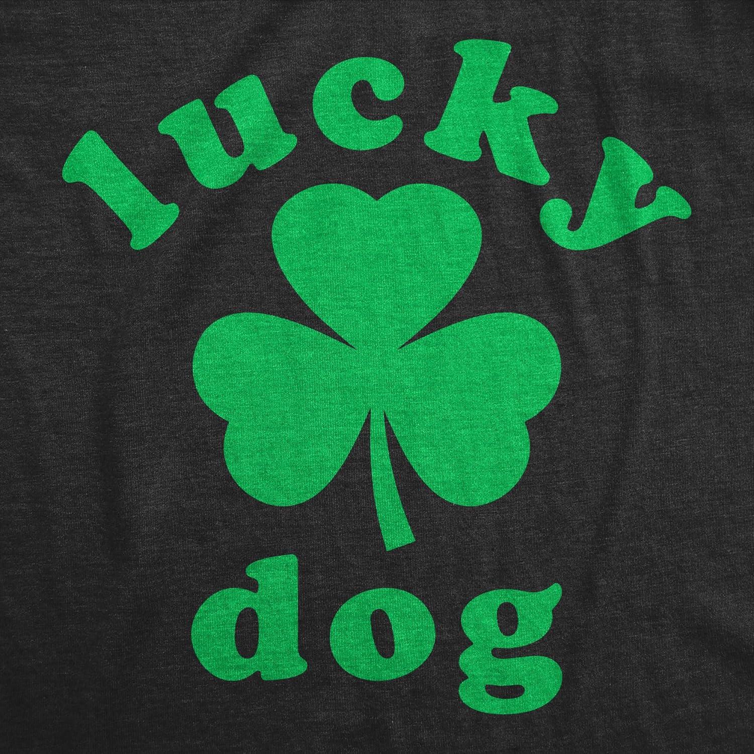 imageLucky Dog Dog Shirt Funny Sarcastic St Patricks Day Tee for Dogs Saint Patricks Day Shirt for Dogs Cool Dog Puppy Tshirt Black LS