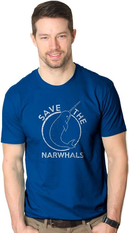 imageSave The Narwhals T Shirt Funny Unicorn of The Sea Cute Cool Environmental Tees Funny Mens Shirts for Earth Day with Unicorn Sayings Blue XXL