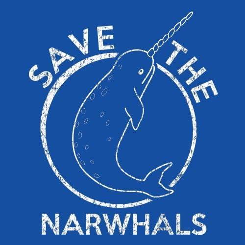 imageSave The Narwhals T Shirt Funny Unicorn of The Sea Cute Cool Environmental Tees Funny Mens Shirts for Earth Day with Unicorn Sayings Blue XXL