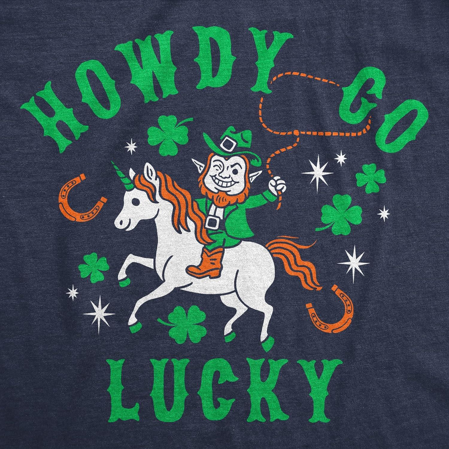 imageWomens Funny T Shirts Howdy Go Lucky Sarcastic St Patricks Day Tee for Ladies