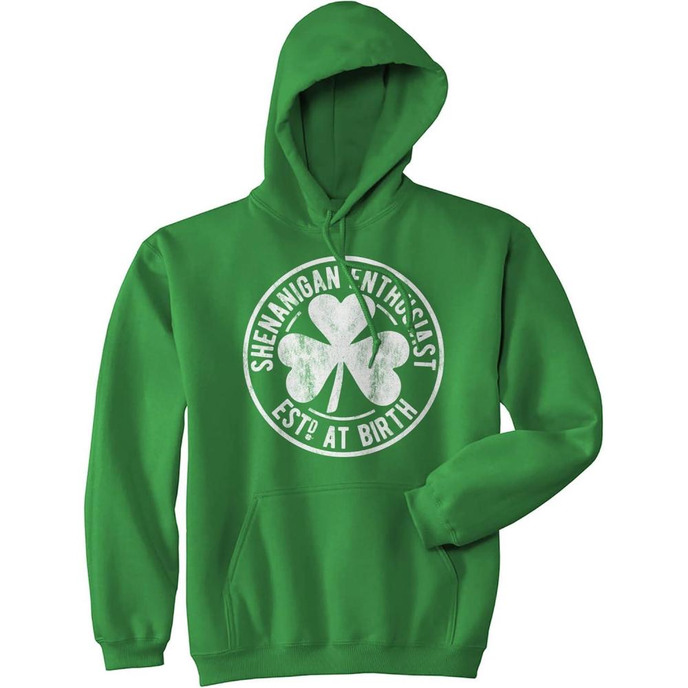 imageCrazy Dog TShirts Shenanigan Enthusiast Hoodie Funny St Patricks Day Sweatshirt Cool Green Graphic Novelty SweatshirtGreen