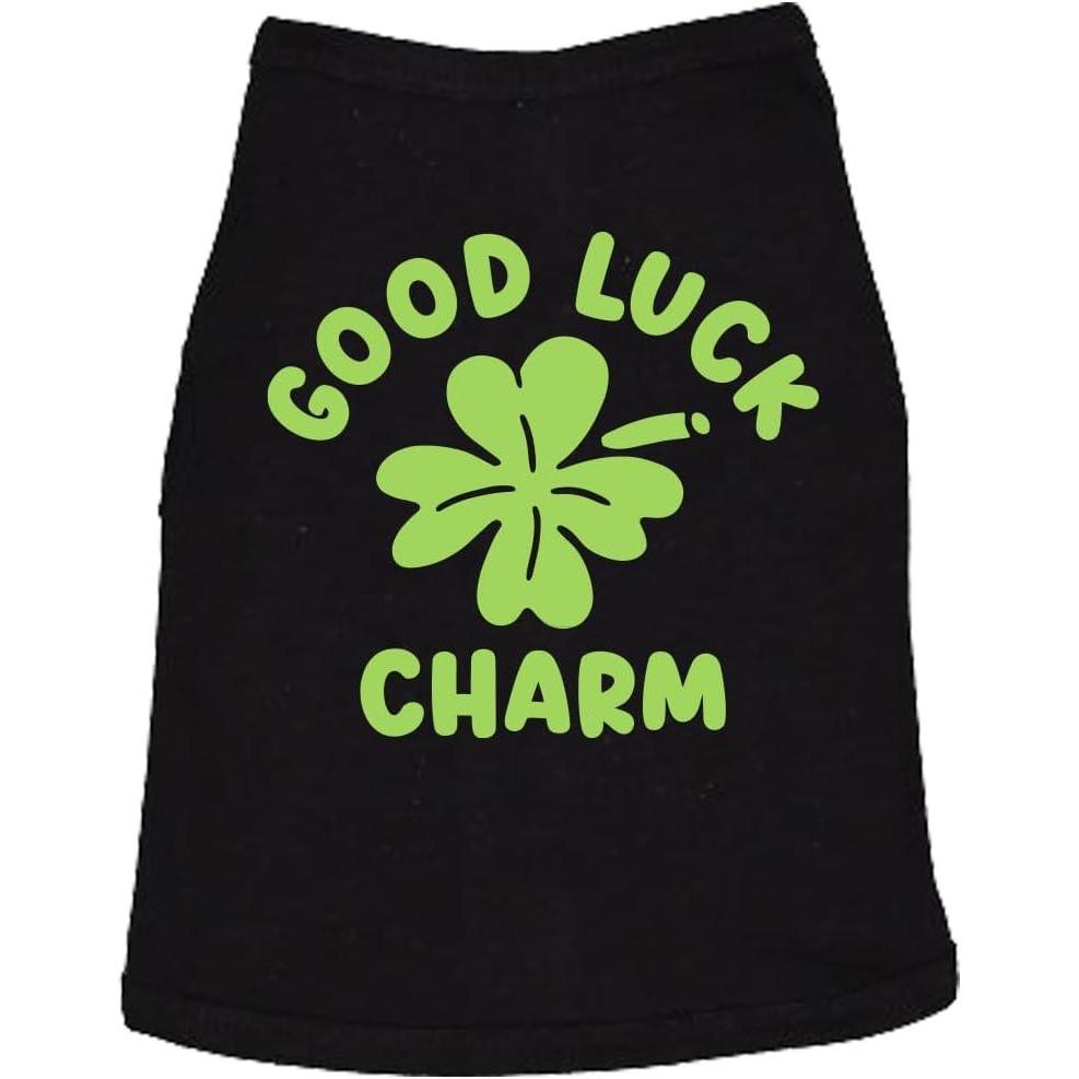 imageGood Luck Charm Dog Shirt Funny Sarcastic St Patricks Day Tee for Dogs Saint Patricks Day Shirt for Dogs Cool Dog Puppy Tshirt Black SXL