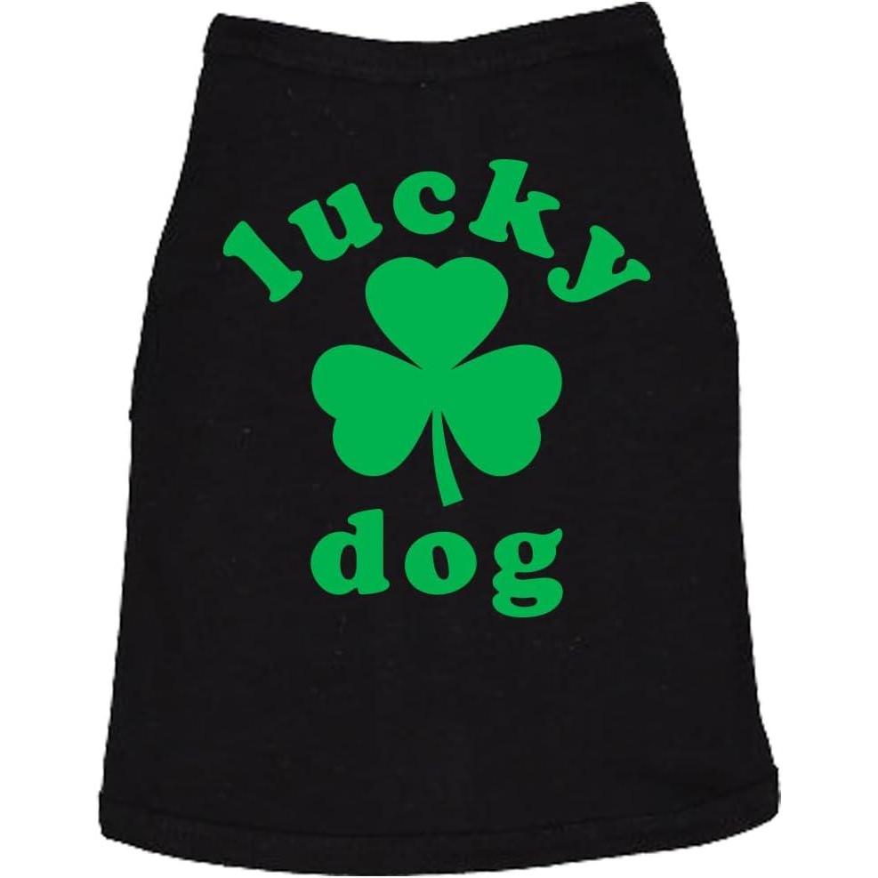 imageLucky Dog Dog Shirt Funny Sarcastic St Patricks Day Tee for Dogs Saint Patricks Day Shirt for Dogs Cool Dog Puppy Tshirt Black LXL