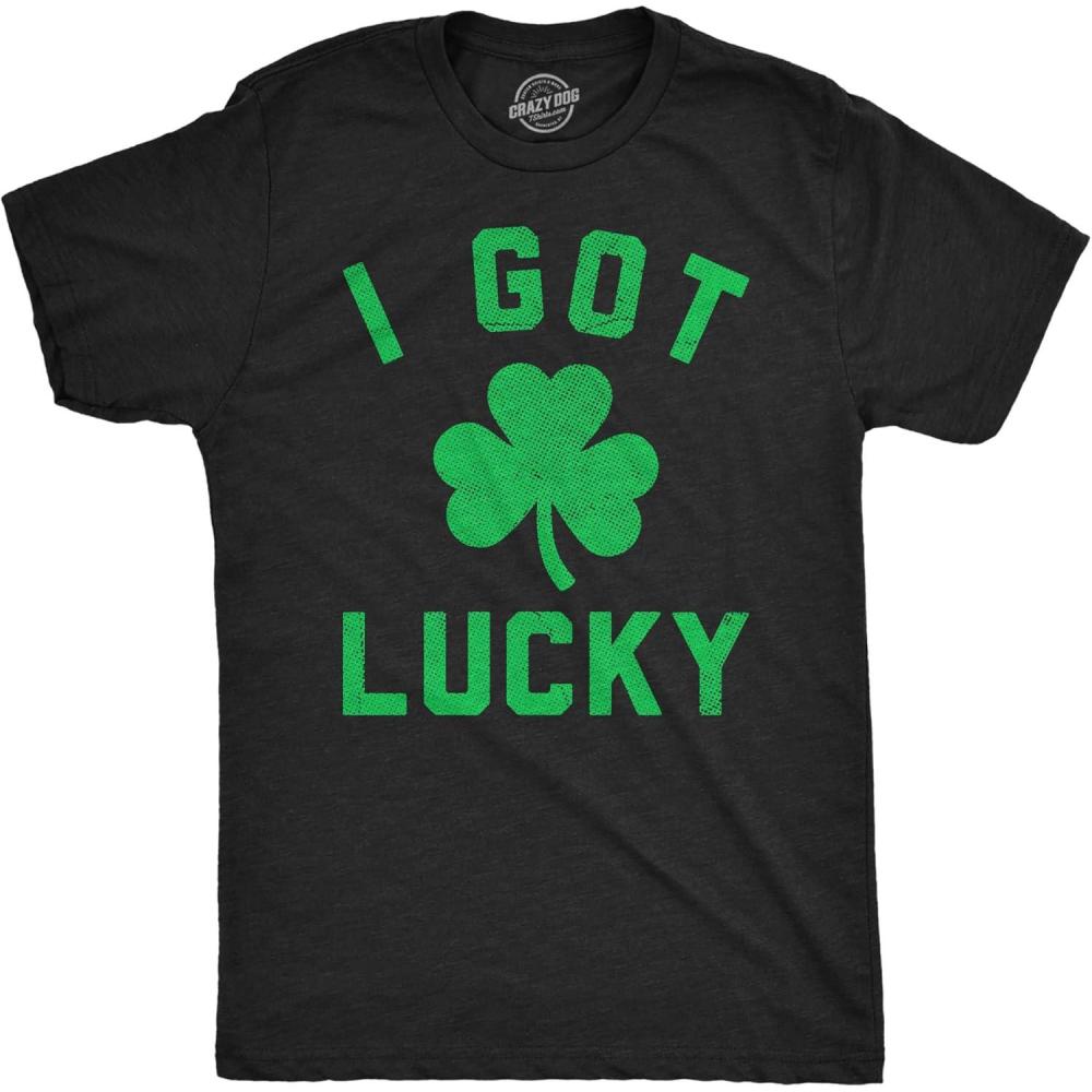 imageMens Funny T Shirts I Got Lucky Sarcastic St Patricks Day Graphic Novelty Tee for Men