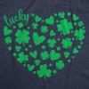 Womens Funny T Shirts Lucky Shamrock Heart Cute St Patricks Day Tee for Ladies