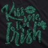 Womens Kiss Me Im Irish Green T Shirt Funny St Cute Saint Patricks Day Shirt(Black)