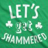 Womens Lets Get Shammered T Shirt Funny Green Drinking Tee for St Pattys Day(Green)