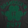 Womens Shamrock’n It 24/7 T Shirt Funny Saint Patricks Day Irish Clover Lucky Tee(Heather Black)