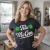 Womens Tits McGee T Shirt Funny St Pattys Day Parade Boobs Adult Humor Tee for Ladies(Heather Black – Tits)