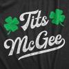 Womens Tits McGee T Shirt Funny St Pattys Day Parade Boobs Adult Humor Tee for Ladies(Heather Black – Tits)