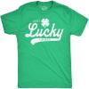 Mens Funny T Shirts Just Lucky I Guess St Patricks Day Novelty Tee for Men(Heather Green – Just Lucky I Guess)