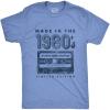 Mens Made in The 1980s T Shirt Funny Retro Cassette Tape Music Graphic Tee