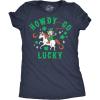 Womens Funny T Shirts Howdy Go Lucky Sarcastic St Patricks Day Tee for Ladies