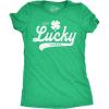 Womens Funny T Shirts Just Lucky I Guess St Patricks Day Novelty Tee for Ladies(Heather Green – Just Lucky I Guess)