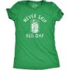 Womens Funny T Shirts Never Skip Keg Day St Patricks Day Drinking Tee for Ladies(Heather Green – Keg)