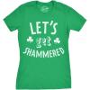 Womens Lets Get Shammered T Shirt Funny Green Drinking Tee for St Pattys Day(Green)