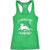 Womens Tanktop Saint Patricks Day is Magical Shirt St Funny Leprechaun Unicorn(Heather Green)