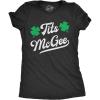 Womens Tits McGee T Shirt Funny St Pattys Day Parade Boobs Adult Humor Tee for Ladies(Heather Black – Tits)
