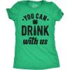 Womens You Can Drink with Us T Shirt Funny St Pattys Day Parade Drinking Partying Invite Joke Tee for Ladies(Heather Green – You Can Drink With Us)