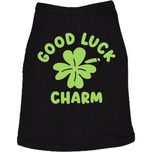 Good Luck Charm Dog Shirt Funny Sarcastic St Patricks Day Tee for Dogs Saint Patrick’s Day Shirt for Dogs Cool Dog Puppy Tshirt Black – S(XL)
