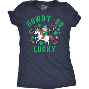 Womens Funny T Shirts Howdy Go Lucky Sarcastic St Patricks Day Tee for Ladies