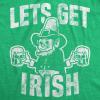 Womens Lets Get Irish T Shirt Funny St Patricks Day Leprechaun Green Novelty Tee(Heather Green)