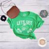 Womens Lets Get Irish T Shirt Funny St Patricks Day Leprechaun Green Novelty Tee(Heather Green)