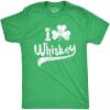 Mens Funny St Patricks Day Shirt – I Love Whiskey Clover Graphic Tee – Irish Drinking Party Outfit(Heather Green – Whiskey)