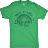 Mens Top O The Morning to Ya T Shirt Funny Irish St Patricks Day Saying Tee(Heather Green)