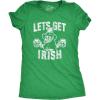 Womens Lets Get Irish T Shirt Funny St Patricks Day Leprechaun Green Novelty Tee(Heather Green)