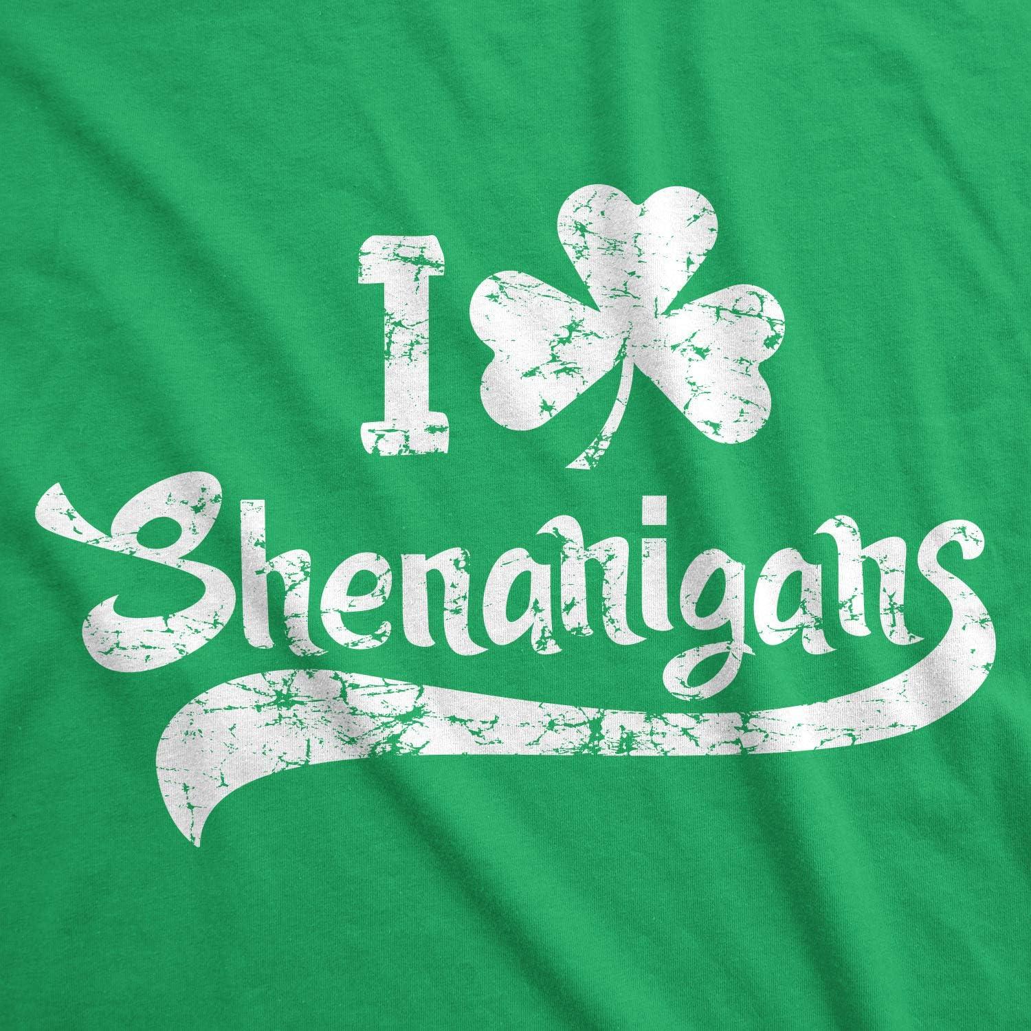 imageI Clover Shenanigans Tank Top Funny Shirt for Saint Patricks Day St Patty OutfitGreen