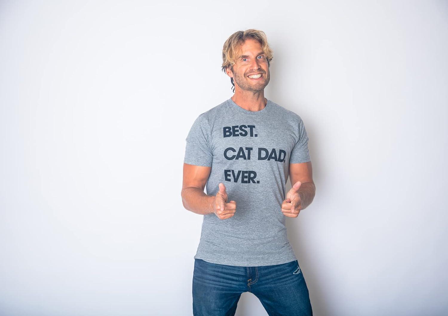 imageMens Best Cat Dad Ever T Shirt Funny Fathers Day Kitty Sarcastic Saying NoveltyLight Heather Grey Cat Dad