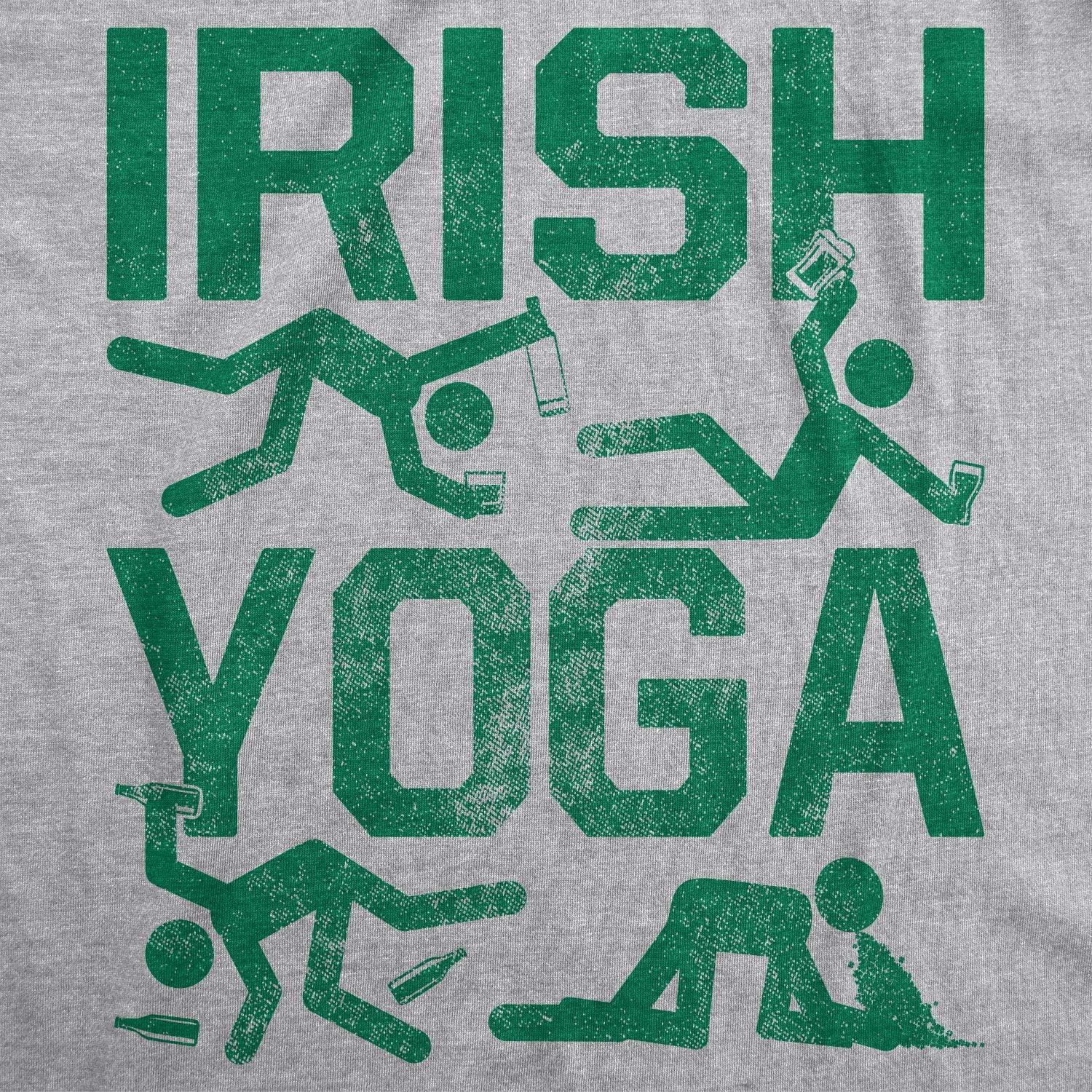imageMens Irish Yoga T Shirt Funny Saint Patricks Day Drinking Tee St Patty GraphicLight Heather Grey