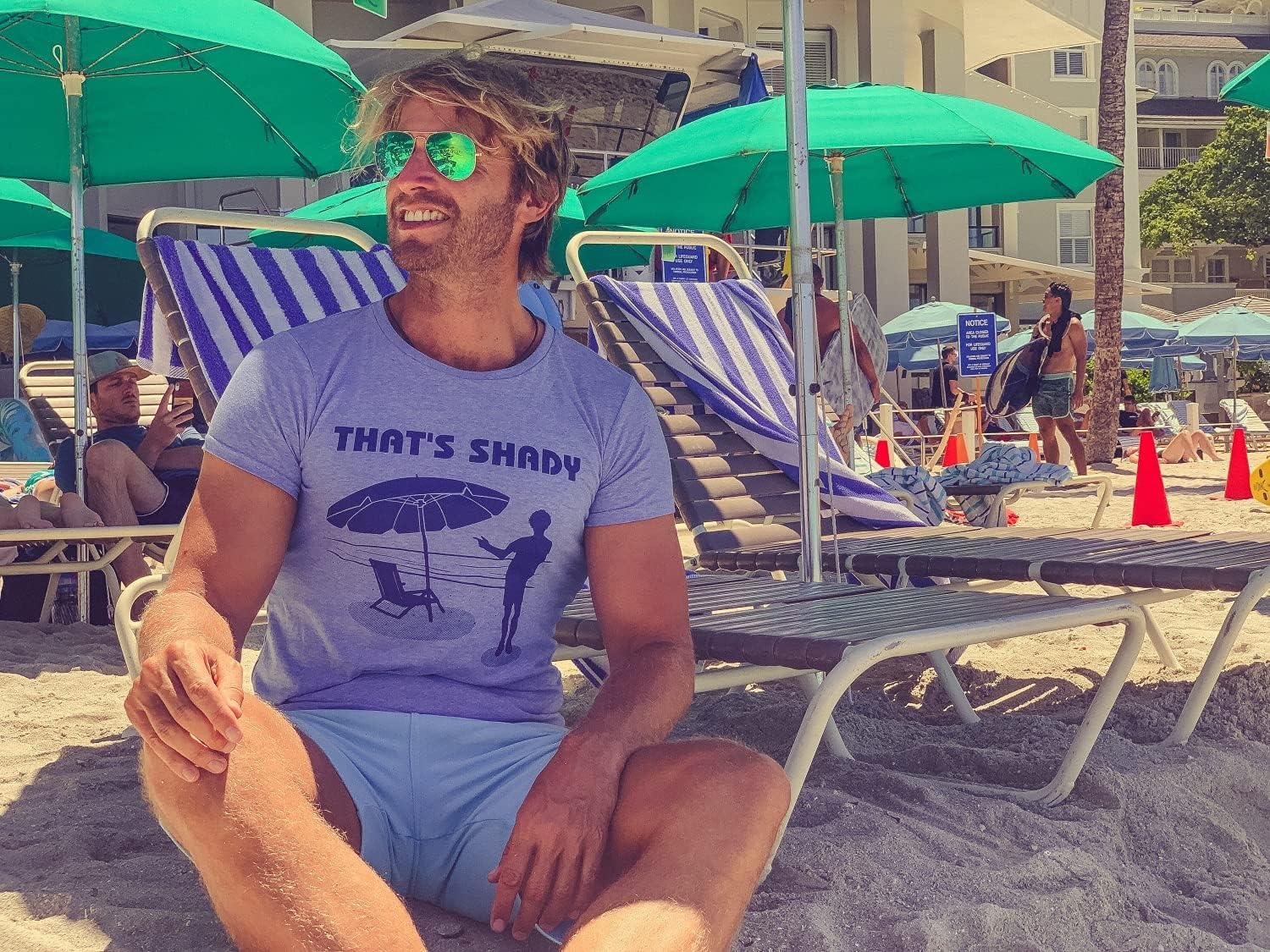 imageMens Thats Shady T Shirt Funny Beach Vacation Sarcastic Hilarious Graphic TeeHeather Light Blue