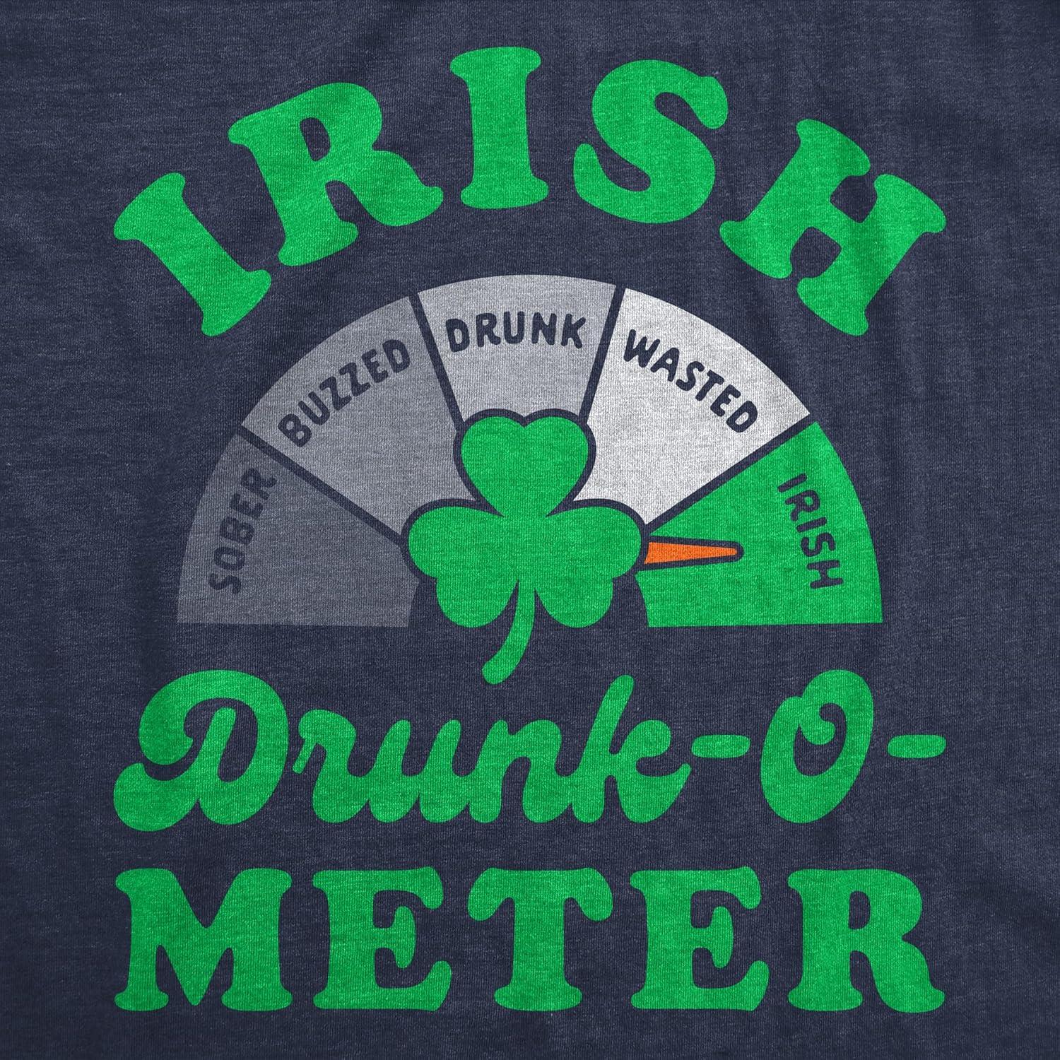 imageWomens Funny T Shirts Irish Drunk O Meter Sarcastic St Patricks Day Drinking Tee for Ladies