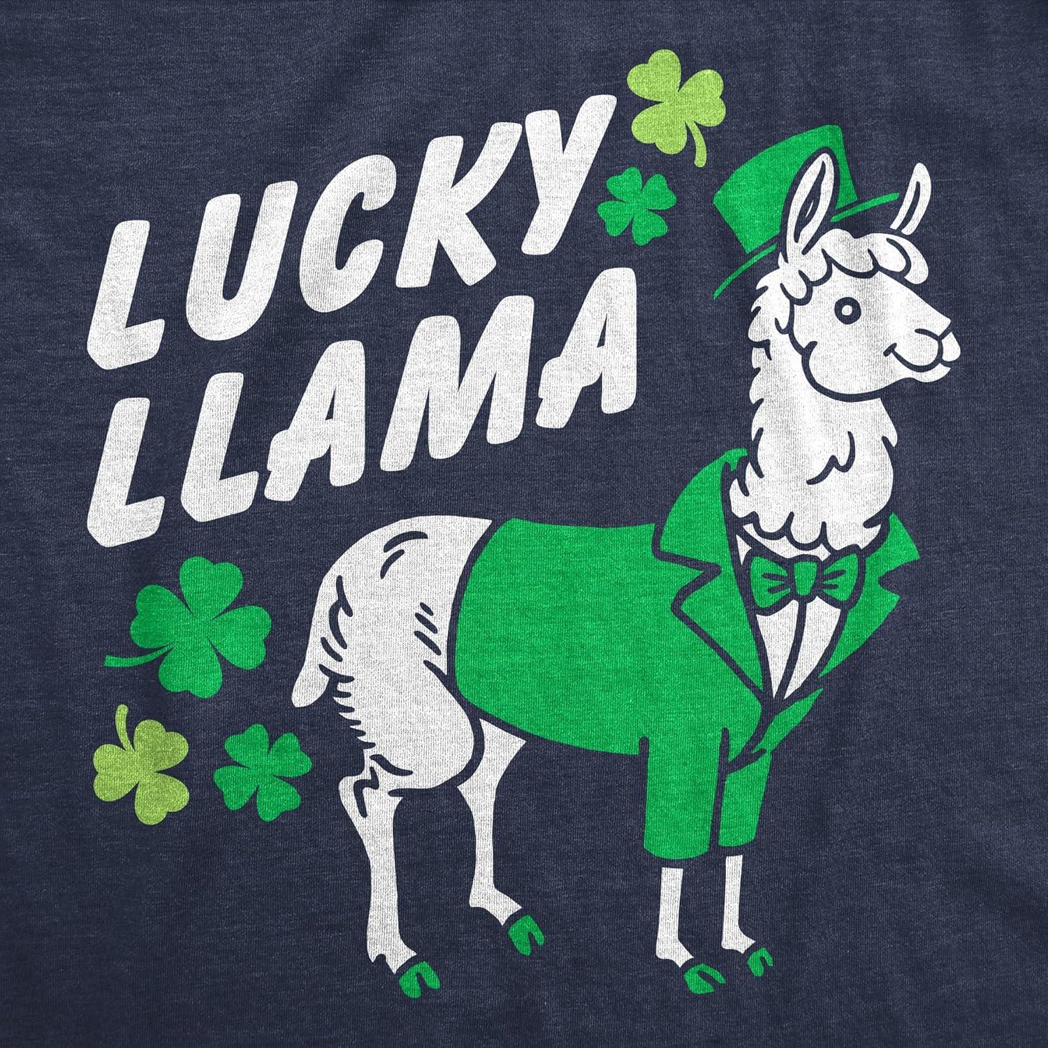 imageWomens Funny T Shirts Lucky Llama Sarcastic St Patricks Day Tee for Ladies