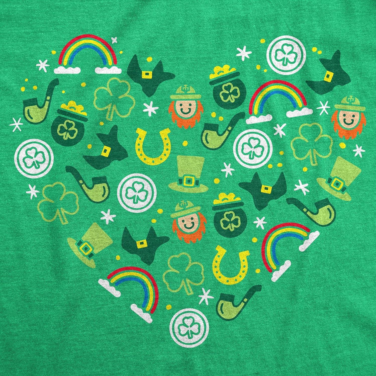 imageWomens Funny T Shirts Saint Patricks Icon Heart Sarcastic St Paddys Day Tee for Ladies