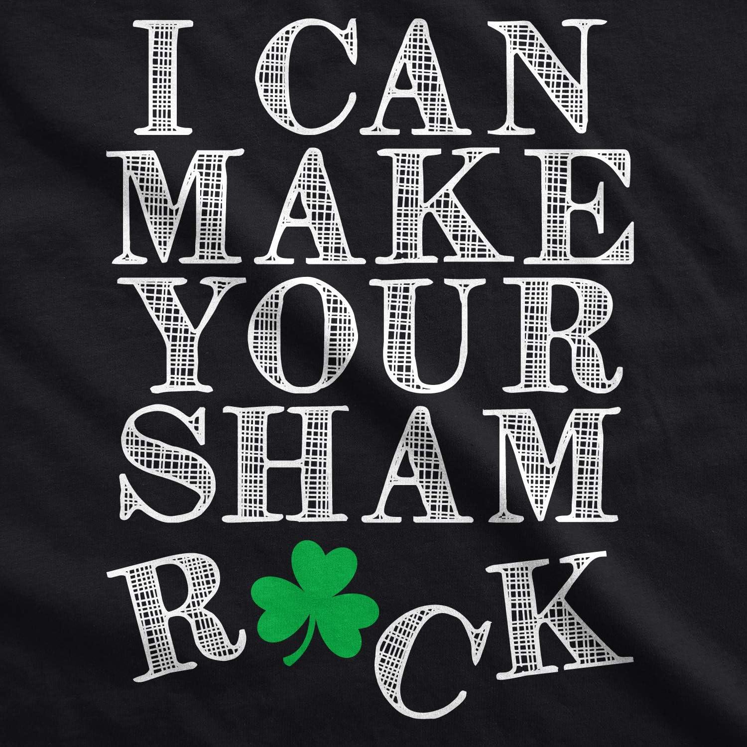 imageWomens I Can Make Your Sham Rock T Shirt Funny Saint Patricks Day Patty CloverBlack